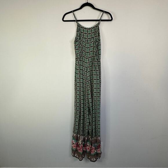 Farm Rio Green Floral Print Honolulu Wide Leg Pant Jumpsuit XS Anthropologie - Picture 5 of 11